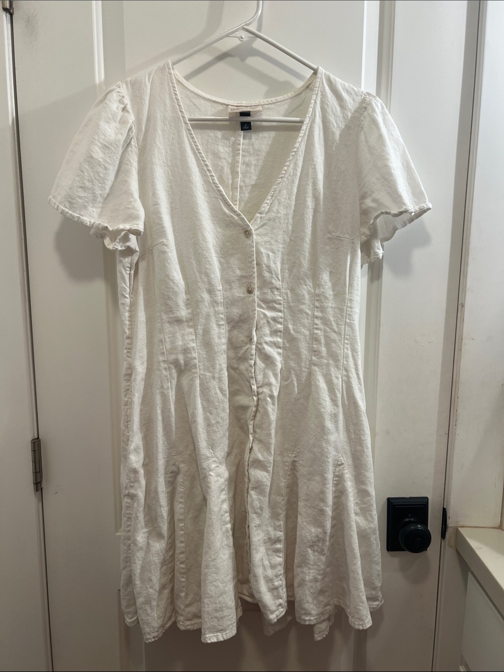 Universal Thread White Button-Front Midi Dress